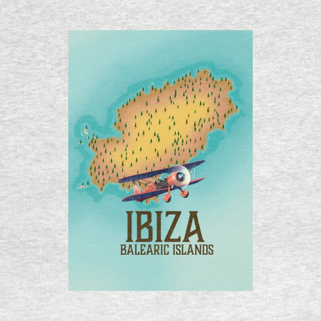 Ibiza Balearic Island travel poster. by nickemporium1